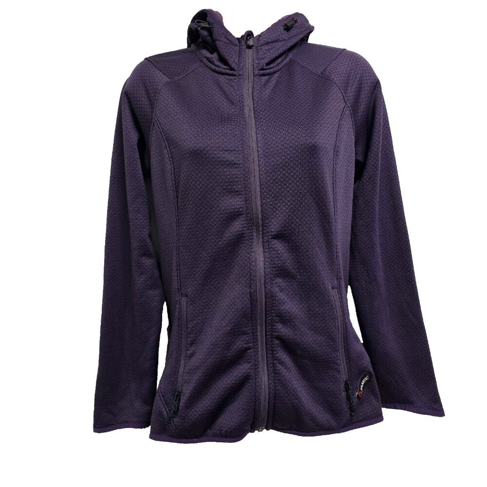 Burton AK Polartec Women Size S Full Zip Hoodie Jacket Grape Raglan Sleeve